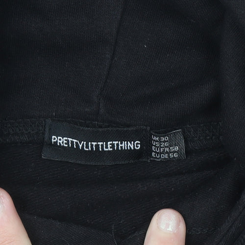 PrettyLittleThing Women Black Size 20 Pullover Hoodie Worldwide Graphic