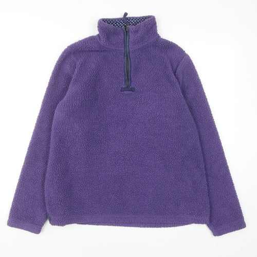 Alpine Trek Women's Purple 1/4 Zip Fleece Pullover Sweatshirt M