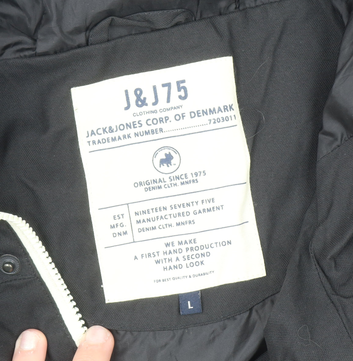 Jack & Jones Men's Black L Hooded Parka Jacket - Lined Waterproof Style