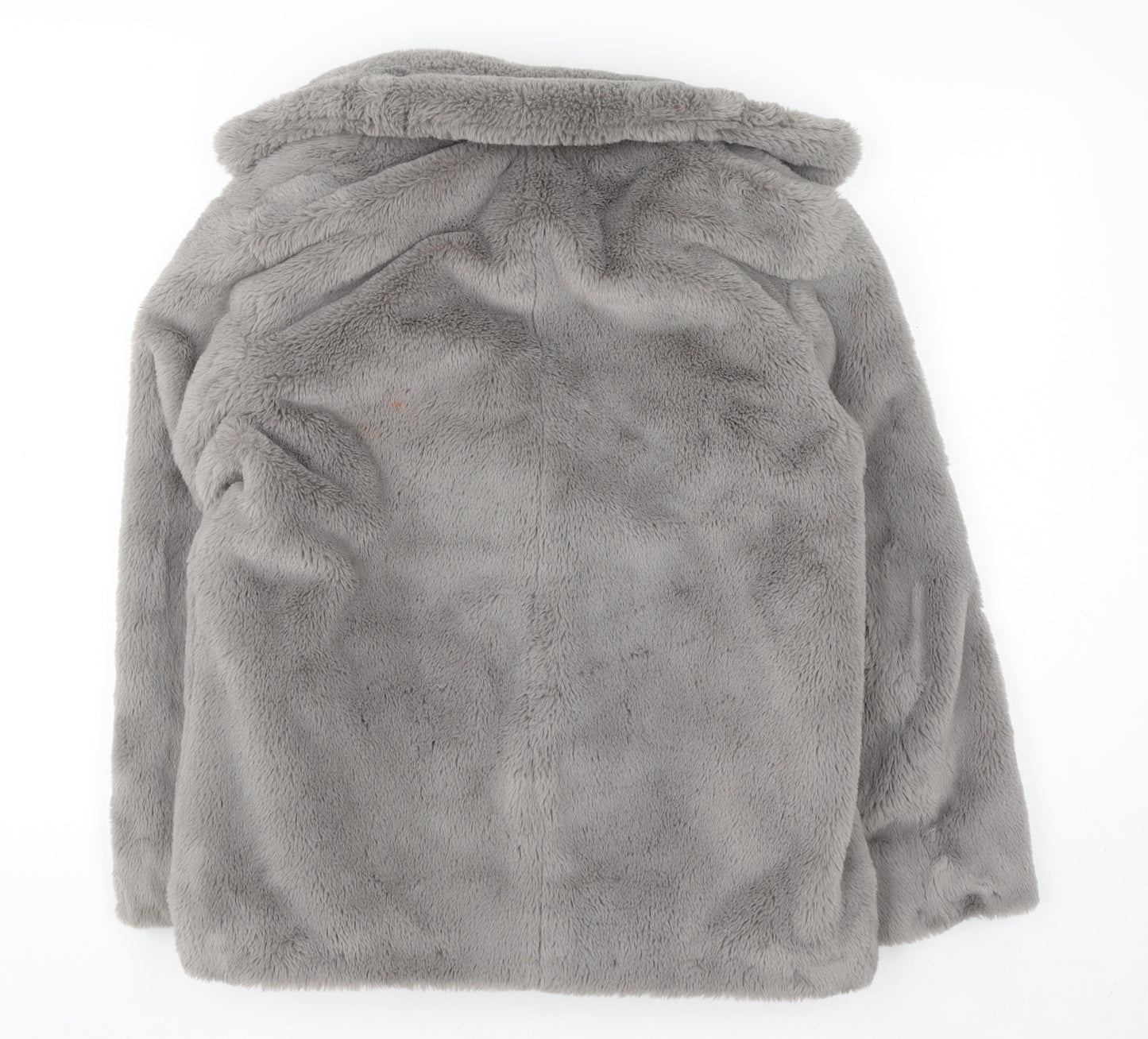 New Look Women’s Grey Faux Fur Mid-Length Coat Size 10