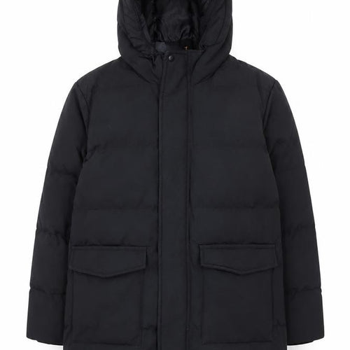 Uniqlo Boys Black 7-8 Years Hooded Puffer Jacket Winter Coat