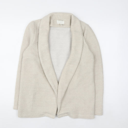Springfield Women Beige Wool Blend Open Cardigan Size 12