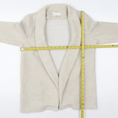 Springfield Women Beige Wool Blend Open Cardigan Size 12