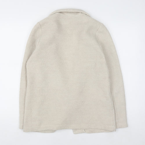 Springfield Women Beige Wool Blend Open Cardigan Size 12