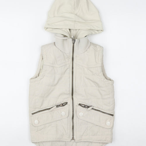Soul Cal Women's Beige Hooded Padded Waistcoat XS