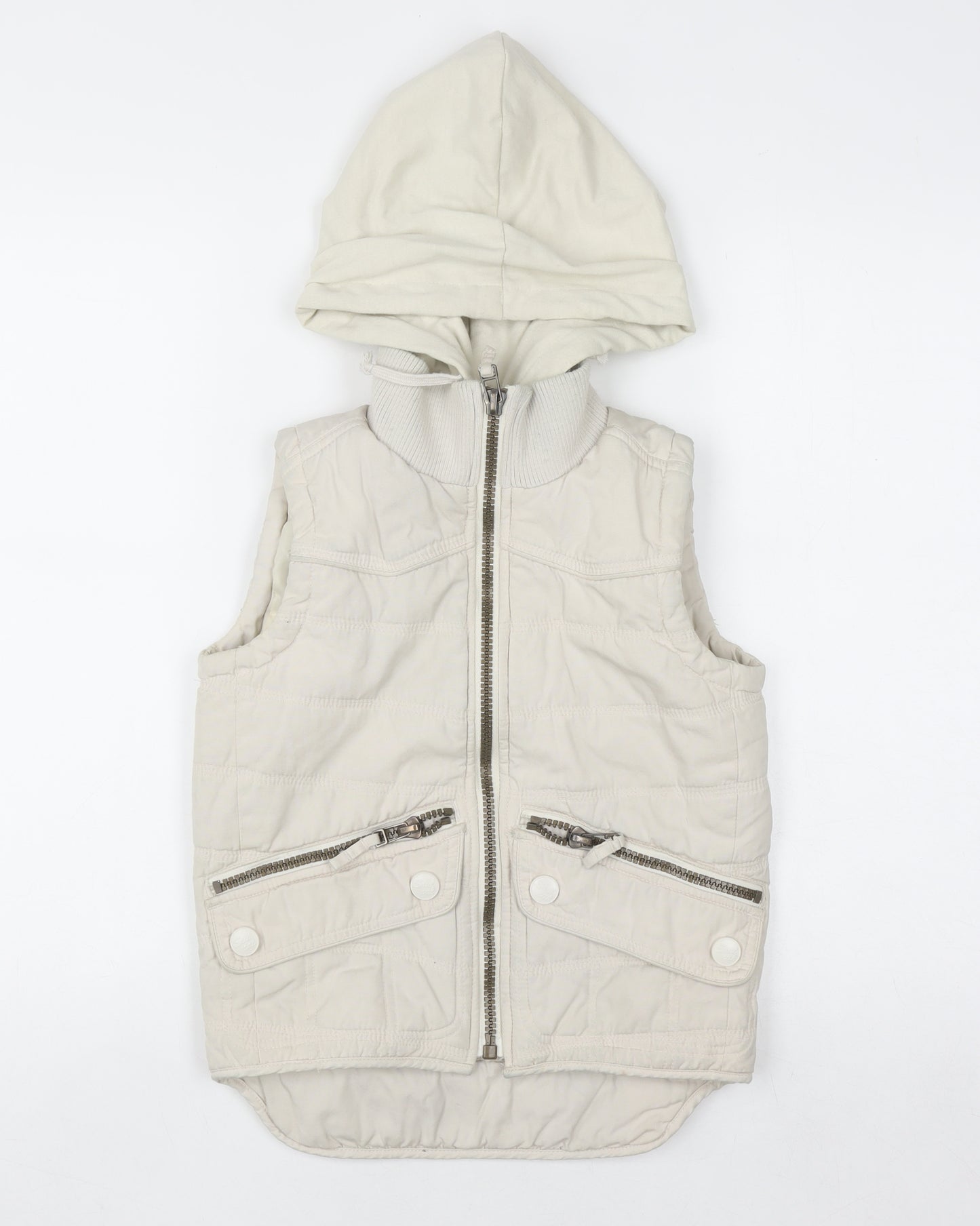 Soul Cal Women's Beige Hooded Padded Waistcoat XS