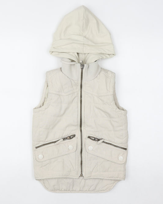 Soul Cal Women's Beige Hooded Padded Waistcoat XS