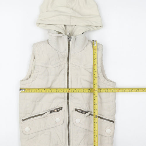 Soul Cal Women's Beige Hooded Padded Waistcoat XS