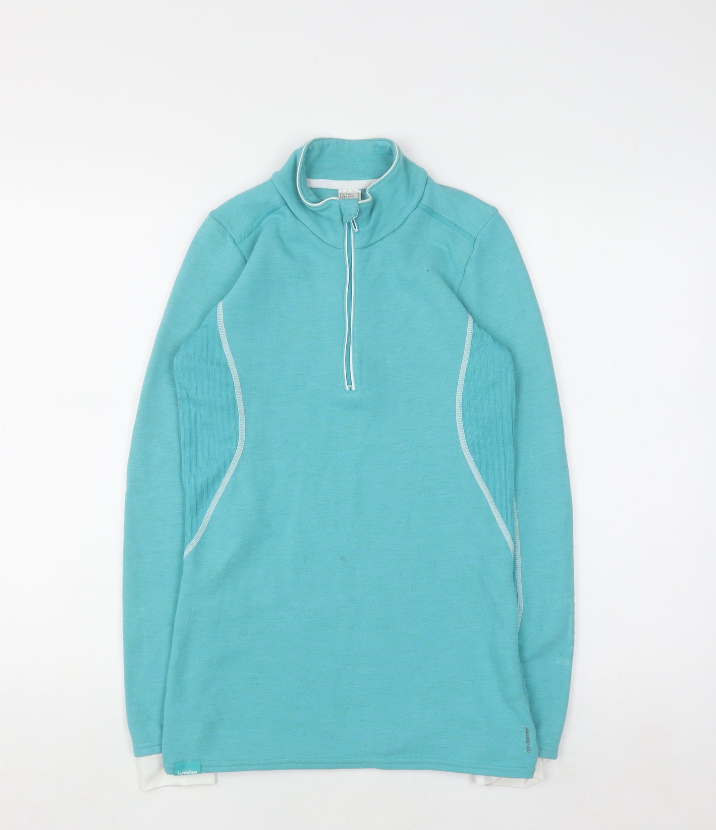 Wedze Women’s Blue 1/4 Zip Pullover Sweatshirt Size S Merino Wool Blend