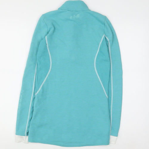 Wedze Women’s Blue 1/4 Zip Pullover Sweatshirt Size S Merino Wool Blend
