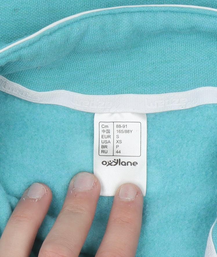 Wedze Women’s Blue 1/4 Zip Pullover Sweatshirt Size S Merino Wool Blend