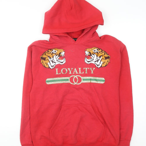 Gildan Women's Red Tiger Graphic Pullover Hoodie Size S