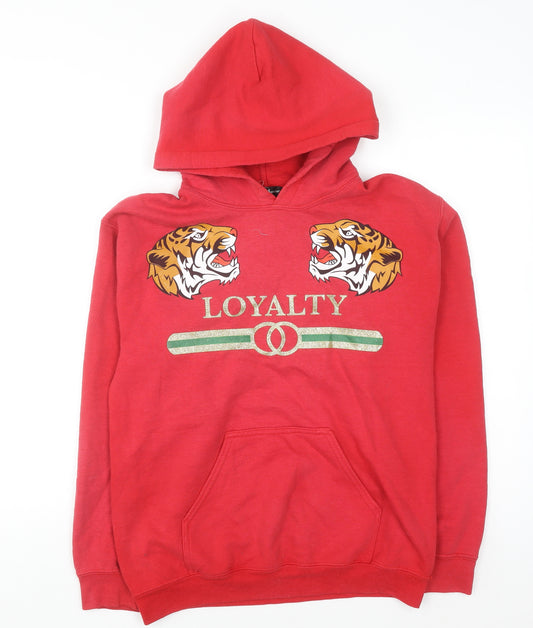 Gildan Women's Red Tiger Graphic Pullover Hoodie Size S