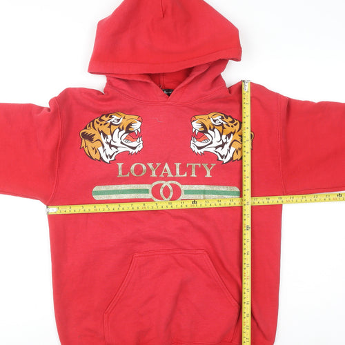 Gildan Women's Red Tiger Graphic Pullover Hoodie Size S