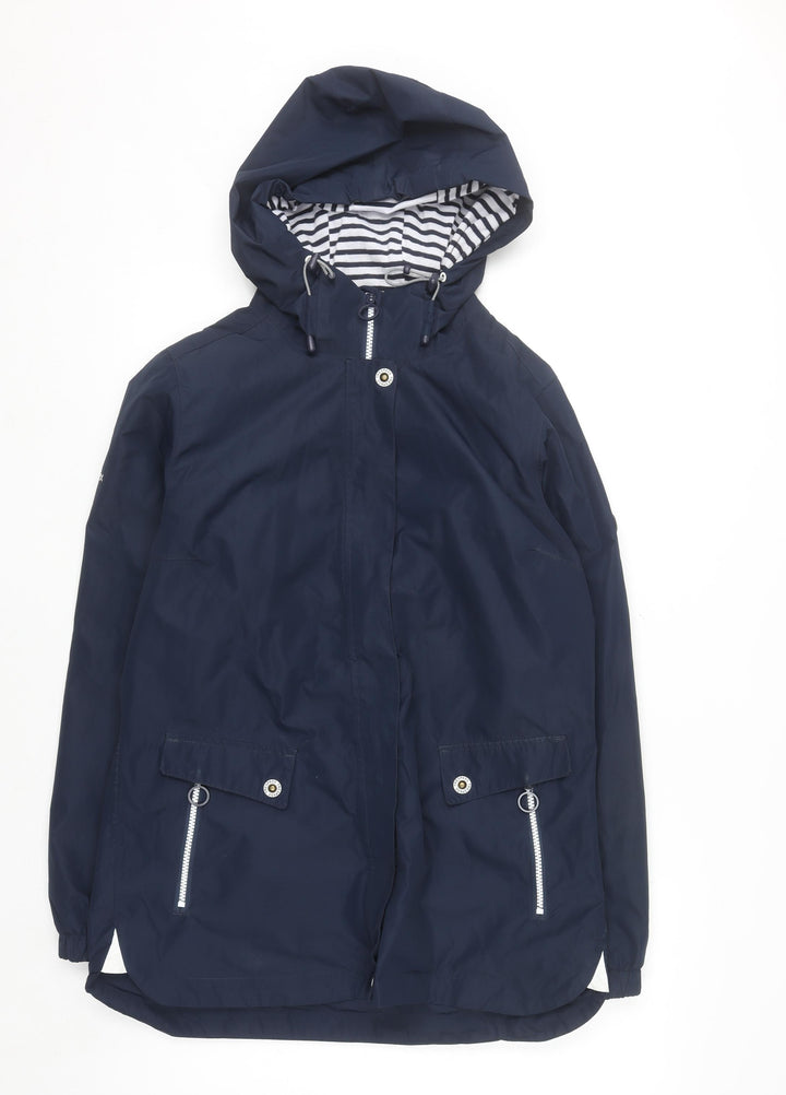 Trespass Womens Navy Waterproof Hooded Rain Coat UK 12 Medium