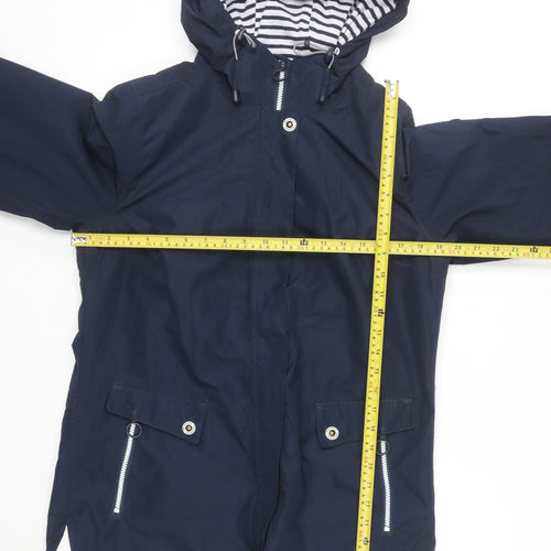 Trespass Womens Navy Waterproof Hooded Rain Coat UK 12 Medium