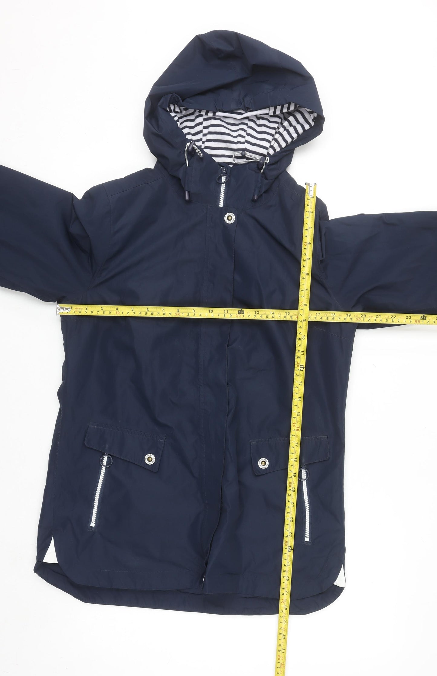 Trespass Womens Navy Waterproof Hooded Rain Coat UK 12 Medium