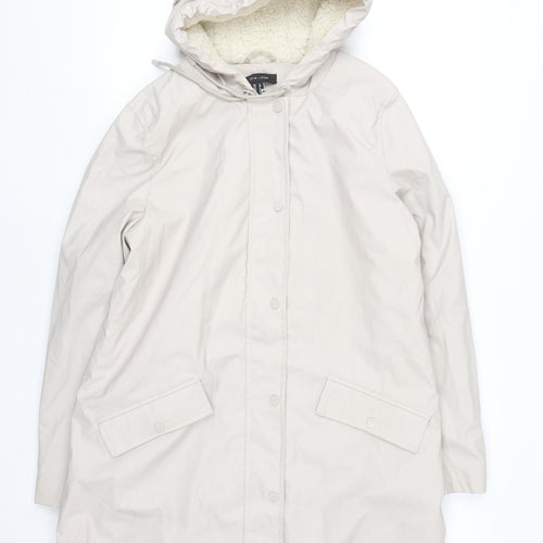 New Look Women’s Beige Hooded Parka Coat Size 12 Waterproof Lined