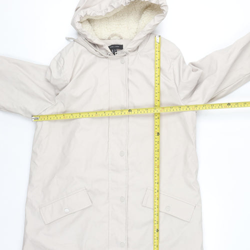 New Look Women’s Beige Hooded Parka Coat Size 12 Waterproof Lined