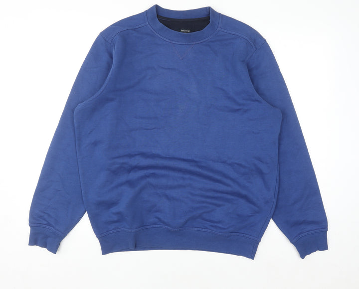 James Pringle Women's Blue Cotton Blend Pullover Sweatshirt Size S