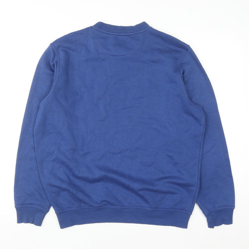 James Pringle Women's Blue Cotton Blend Pullover Sweatshirt Size S
