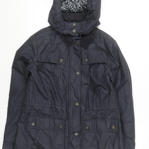 Maine New England Women's Blue Hooded Parka Jacket Size 12
