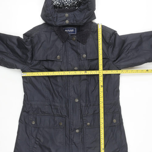 Maine New England Women's Blue Hooded Parka Jacket Size 12