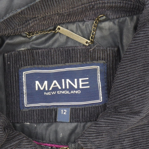 Maine New England Women's Blue Hooded Parka Jacket Size 12