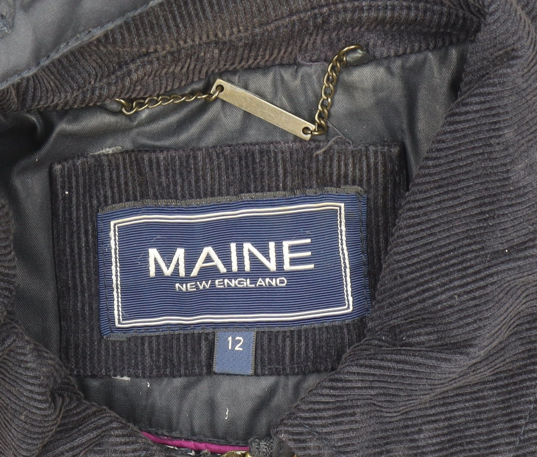Maine New England Women's Blue Hooded Parka Jacket Size 12