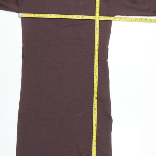 Missguided Women Brown Size 6 Long Sleeve T-Shirt Dress