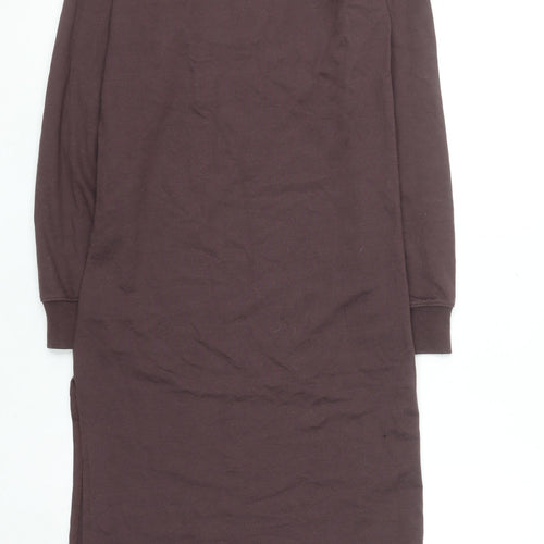 Missguided Women Brown Size 6 Long Sleeve T-Shirt Dress