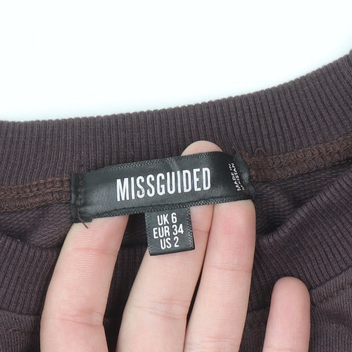 Missguided Women Brown Size 6 Long Sleeve T-Shirt Dress