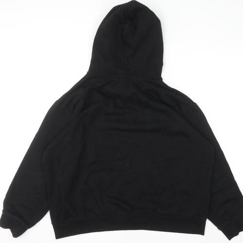 H&M Womens Black Pullover Hoodie Size 16 Cotton Blend Lined