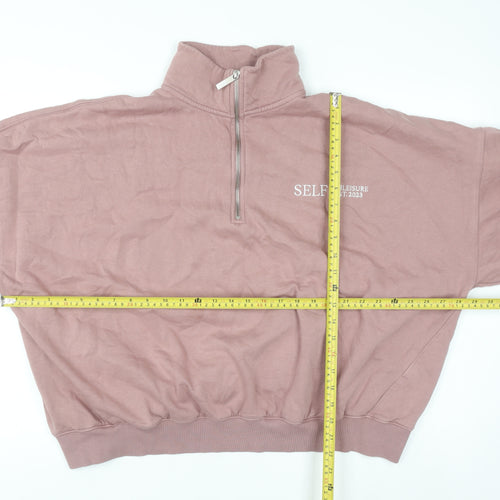 Self Women Mauve 1/4 Zip Hoodie Sweatshirt XL Cotton Blend