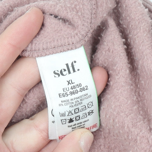 Self Women Mauve 1/4 Zip Hoodie Sweatshirt XL Cotton Blend