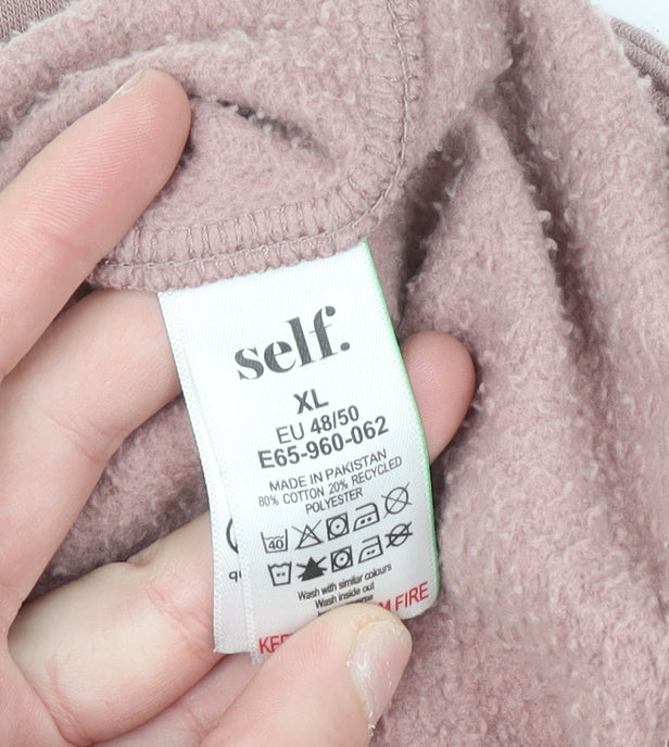Self Women Mauve 1/4 Zip Hoodie Sweatshirt XL Cotton Blend