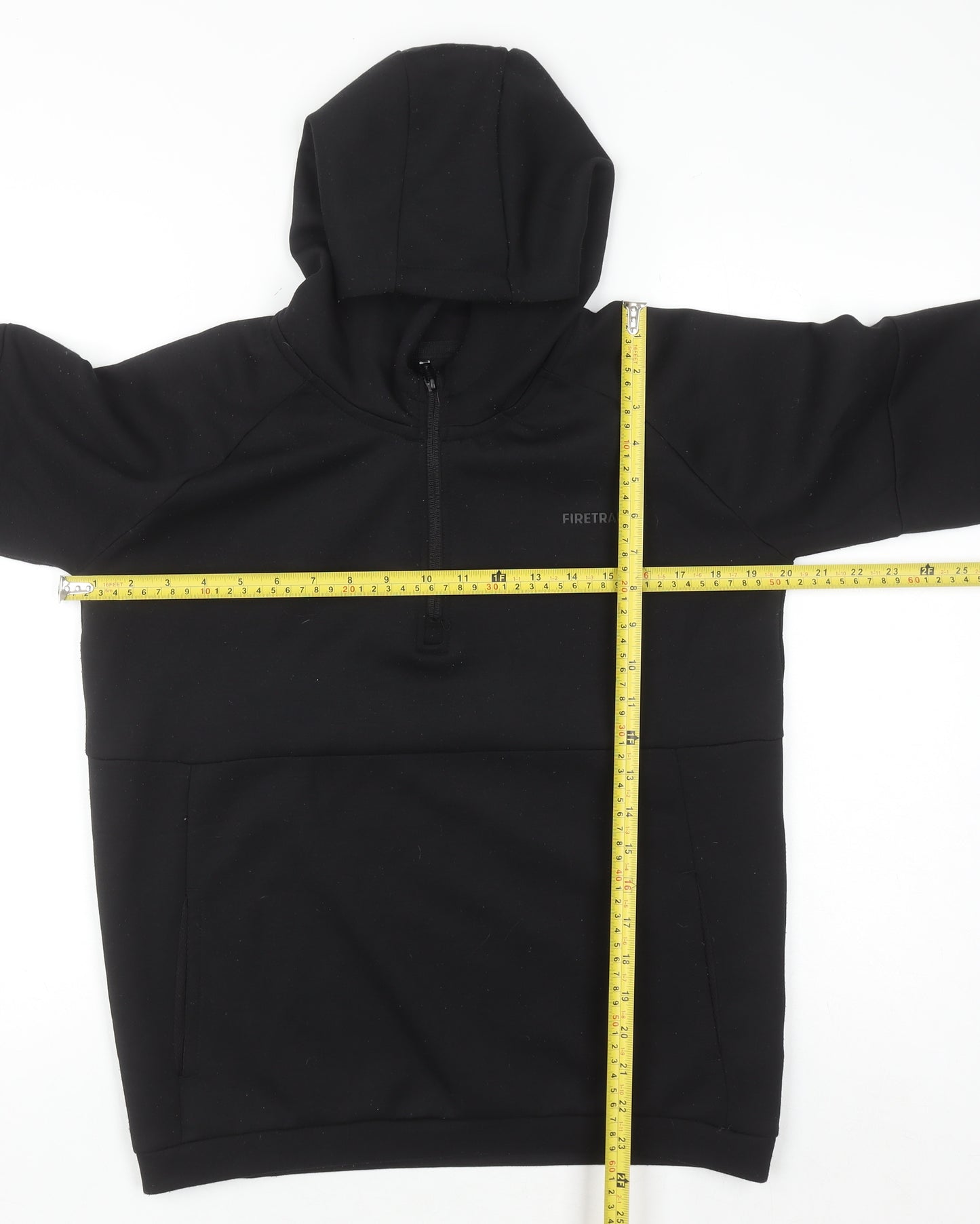 Firetrap Boys Black 13 Years 1/2 Zip Hooded Sweatshirt