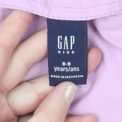 GAP Girls Pink Faux Fur Lined Bodywarmer 8-9 Years Sleeveless Zip Waistcoat