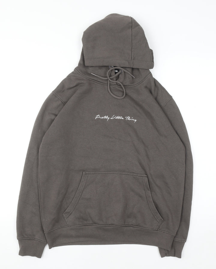 PrettyLittleThing Womens Brown Pullover Hoodie Size S Casual Cotton Blend