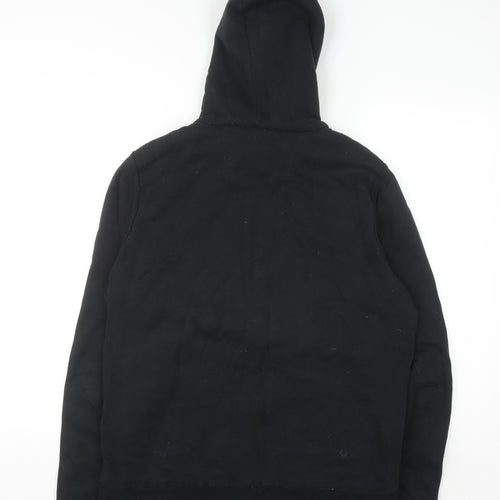 Hollister Women Black Medium Full Zip Hooded Sweatshirt Lined