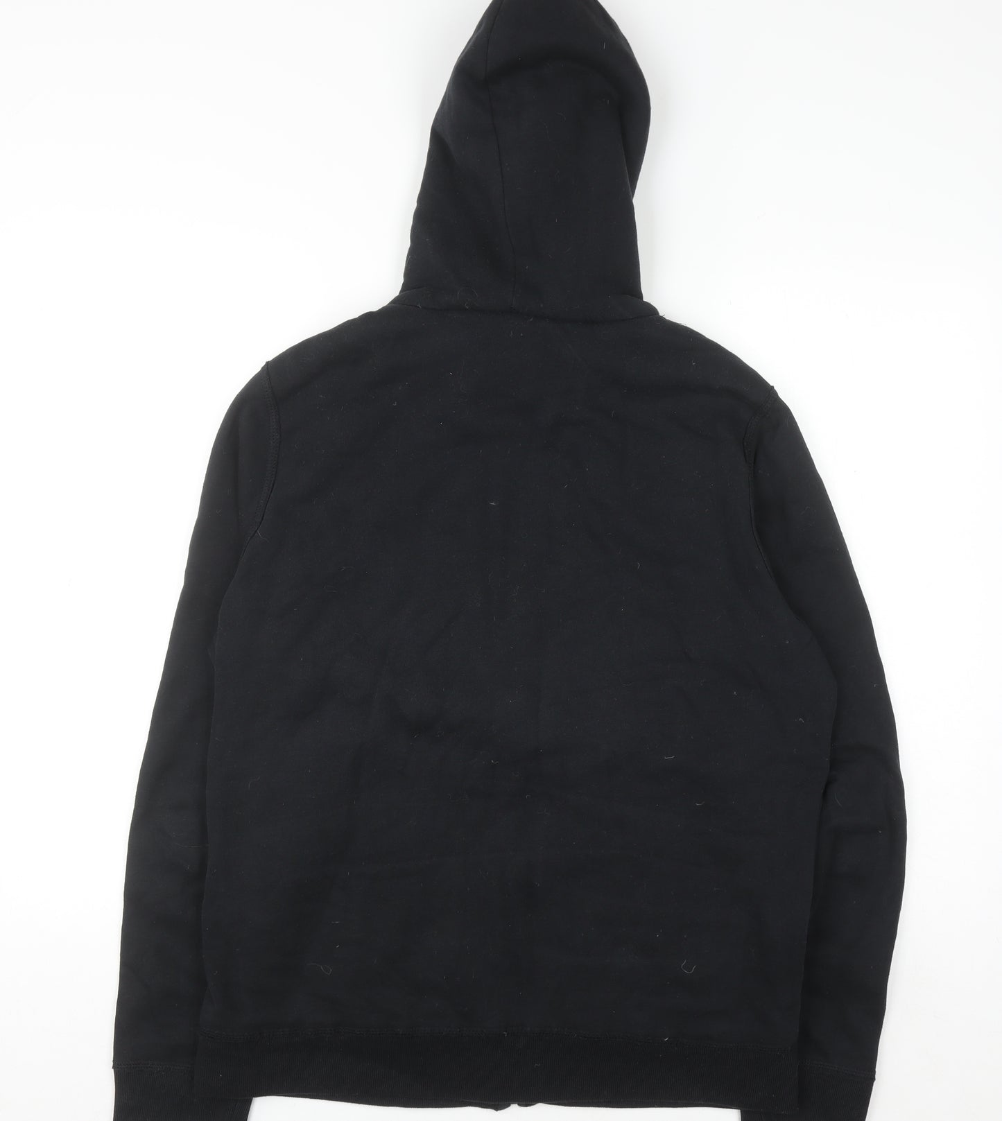 Hollister Women Black Medium Full Zip Hooded Sweatshirt Lined