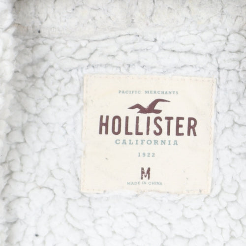 Hollister Women Black Medium Full Zip Hooded Sweatshirt Lined