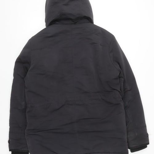 Burton Menswear London Men's Black Hooded Parka Jacket Size M