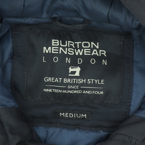 Burton Menswear London Men's Black Hooded Parka Jacket Size M