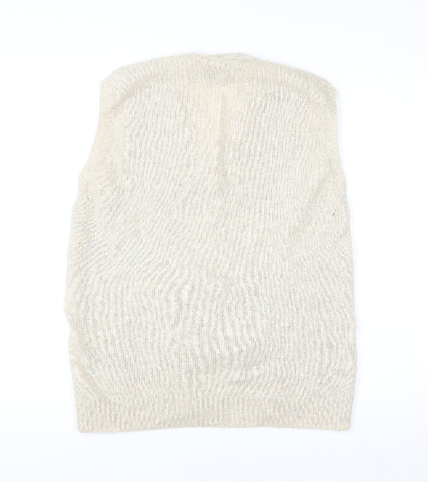 Marks and Spencer Men’s Beige Fair Isle Wool Sleeveless Vest L