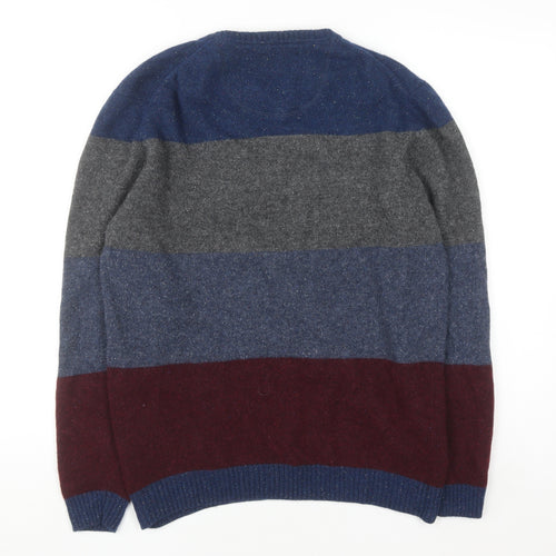 MCNEAL Men's Multicoloured Wool Crew Neck Jumper Size M