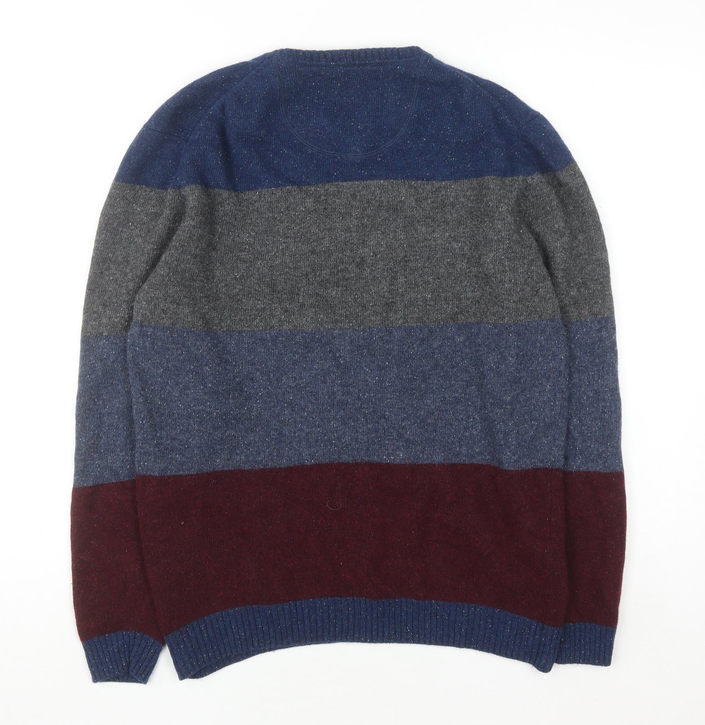 MCNEAL Men's Multicoloured Wool Crew Neck Jumper Size M
