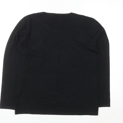 Just Elegance Womens Black Beaded Knit Pullover Jumper Medium