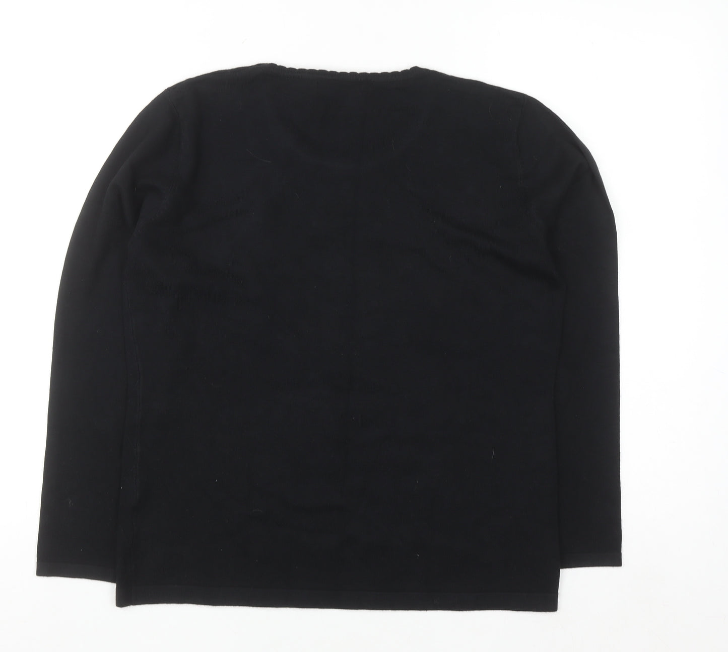 Just Elegance Womens Black Beaded Knit Pullover Jumper Medium