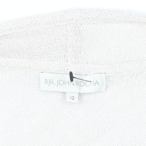 RJR John Rocha Women's Beige Open Knit Cardigan Size 12